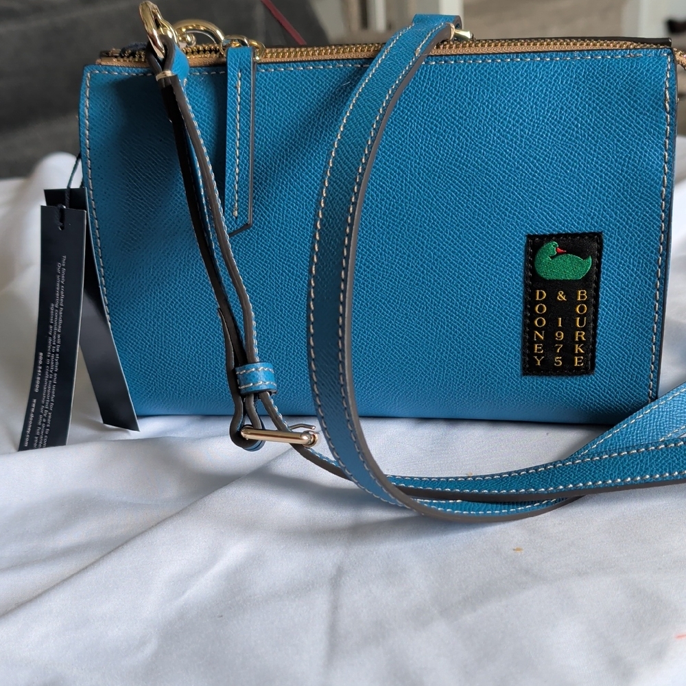 Dooney & Bourke Blue Teal Pebble Leather Crossbody